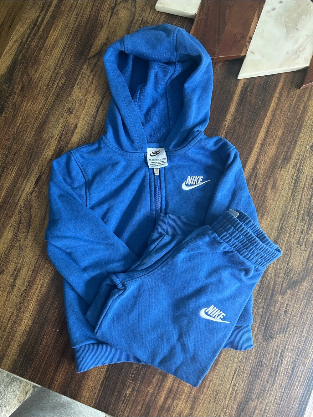 Nike Kids Royal Blue Hooded Zip Sweatshirt and Joggers Set